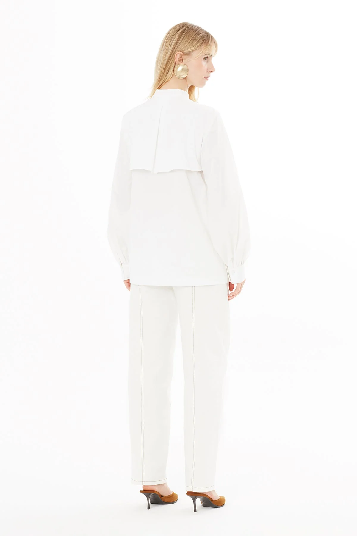 White Collar-Detail Shirt - Image 4