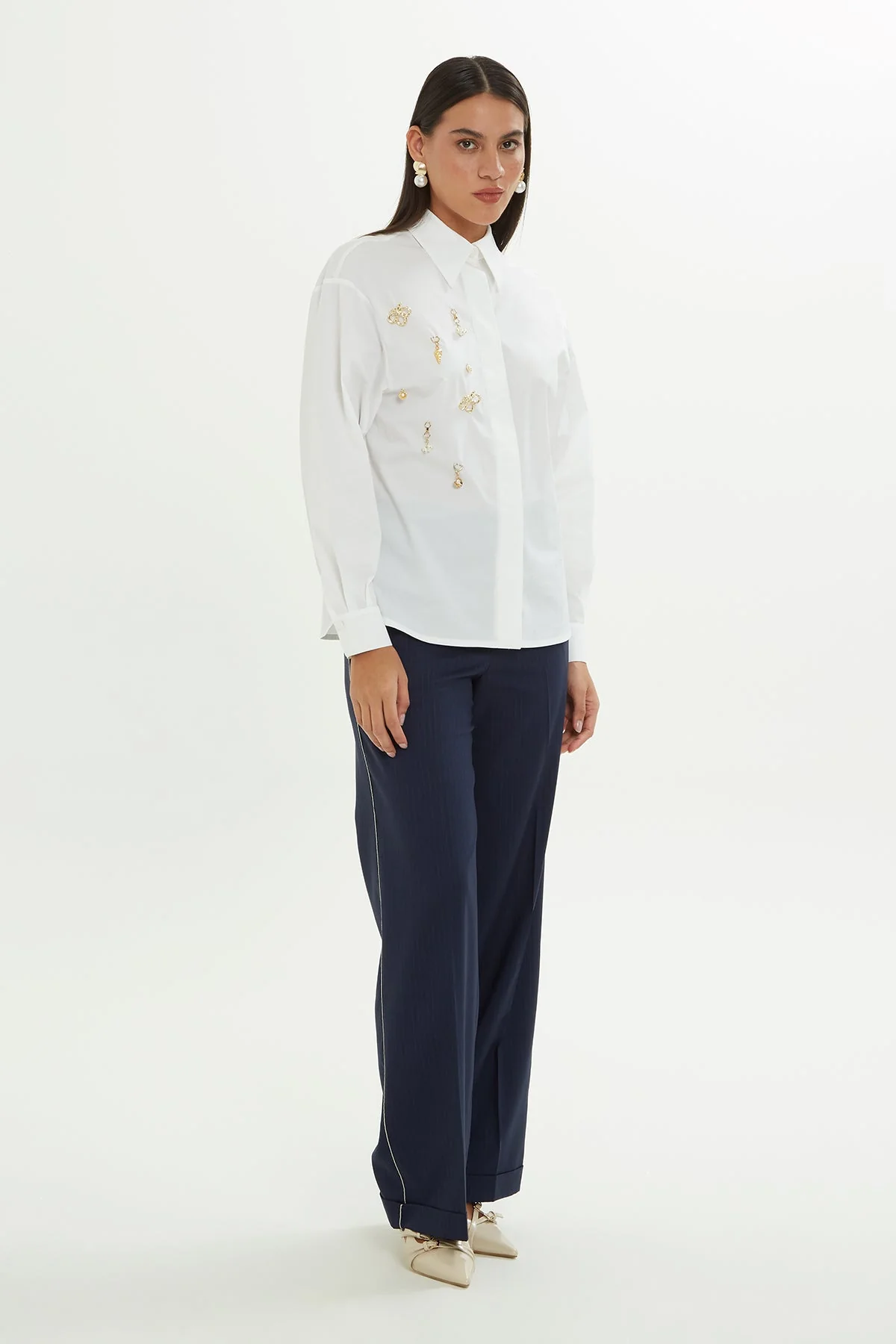 White Embroidered Shirt - Image 3