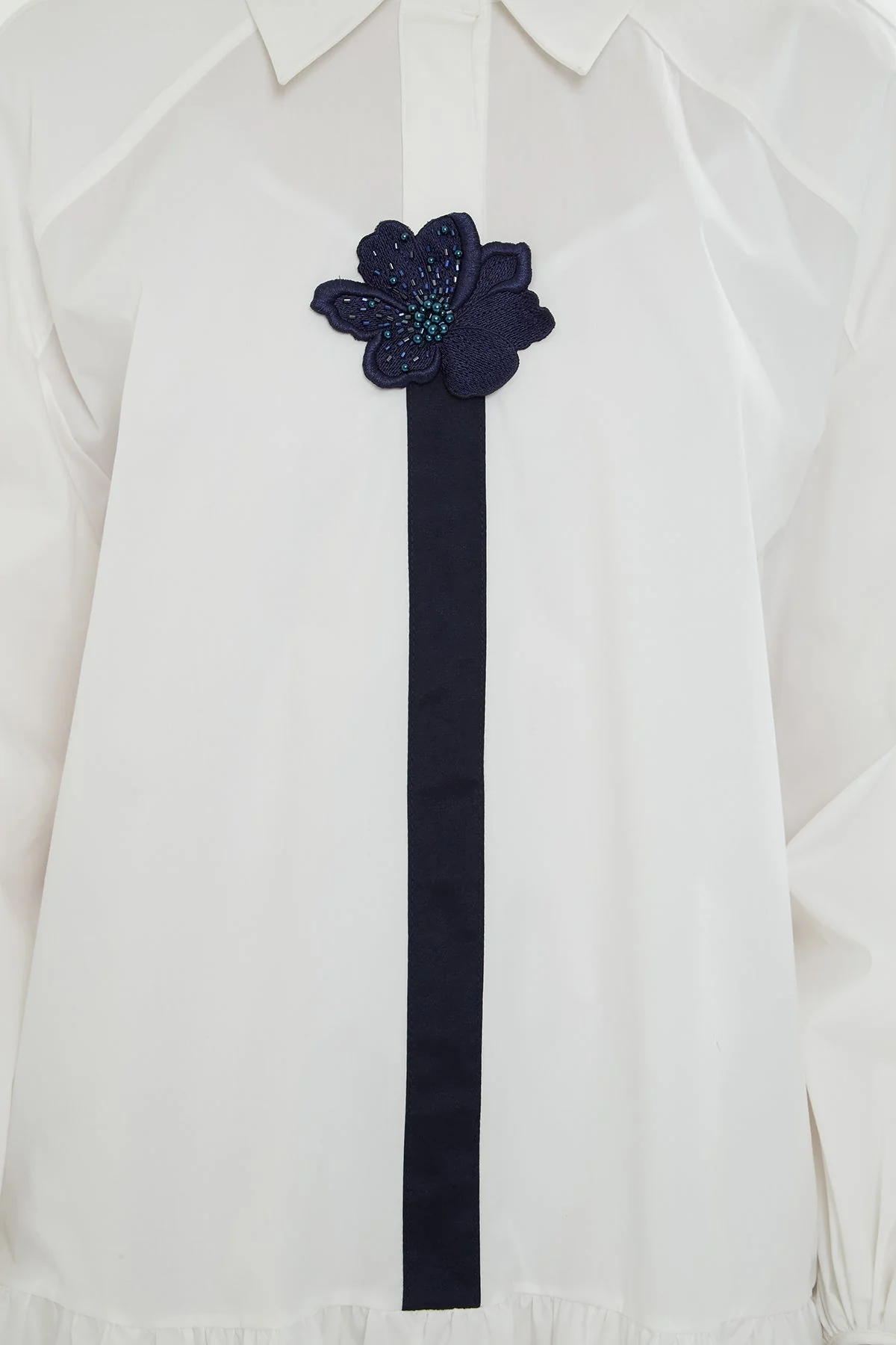 White Embroidered Shirt Dress - Image 2