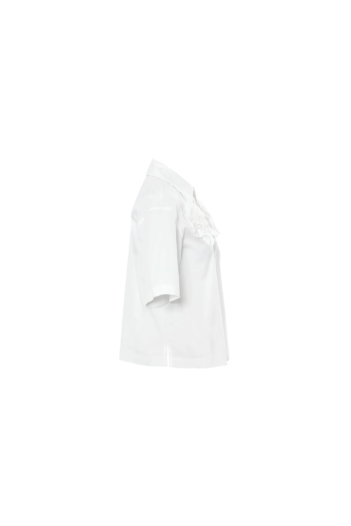 White Floral-Detail Cotton Shirt - Image 2