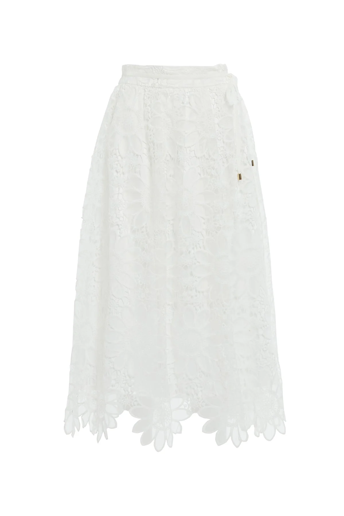 White Lace Midi Skirt