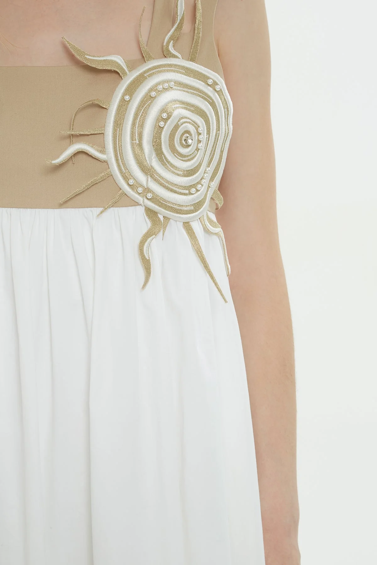 White Long Dress with Straps - Image 4