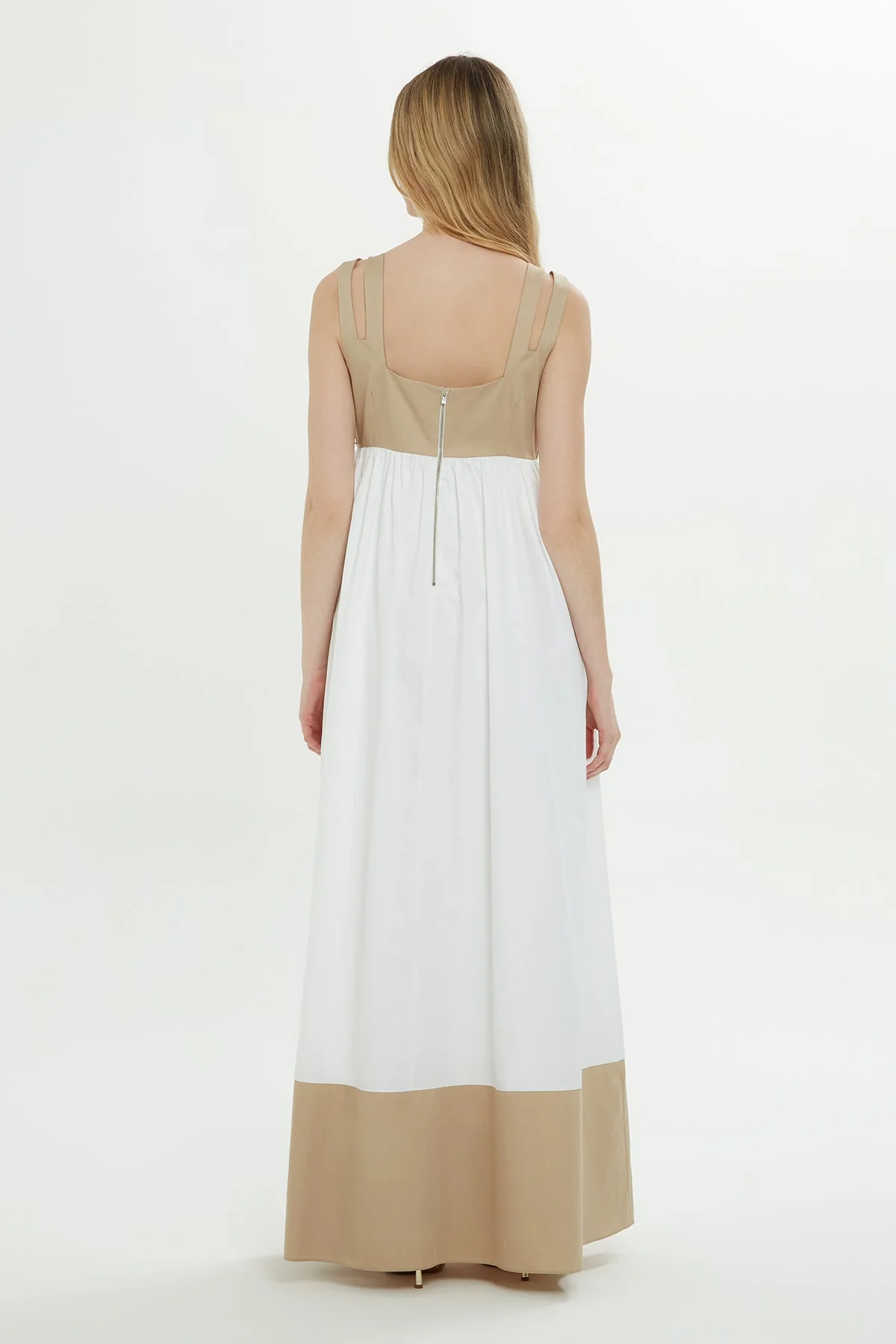 White Long Dress with Straps - Image 5