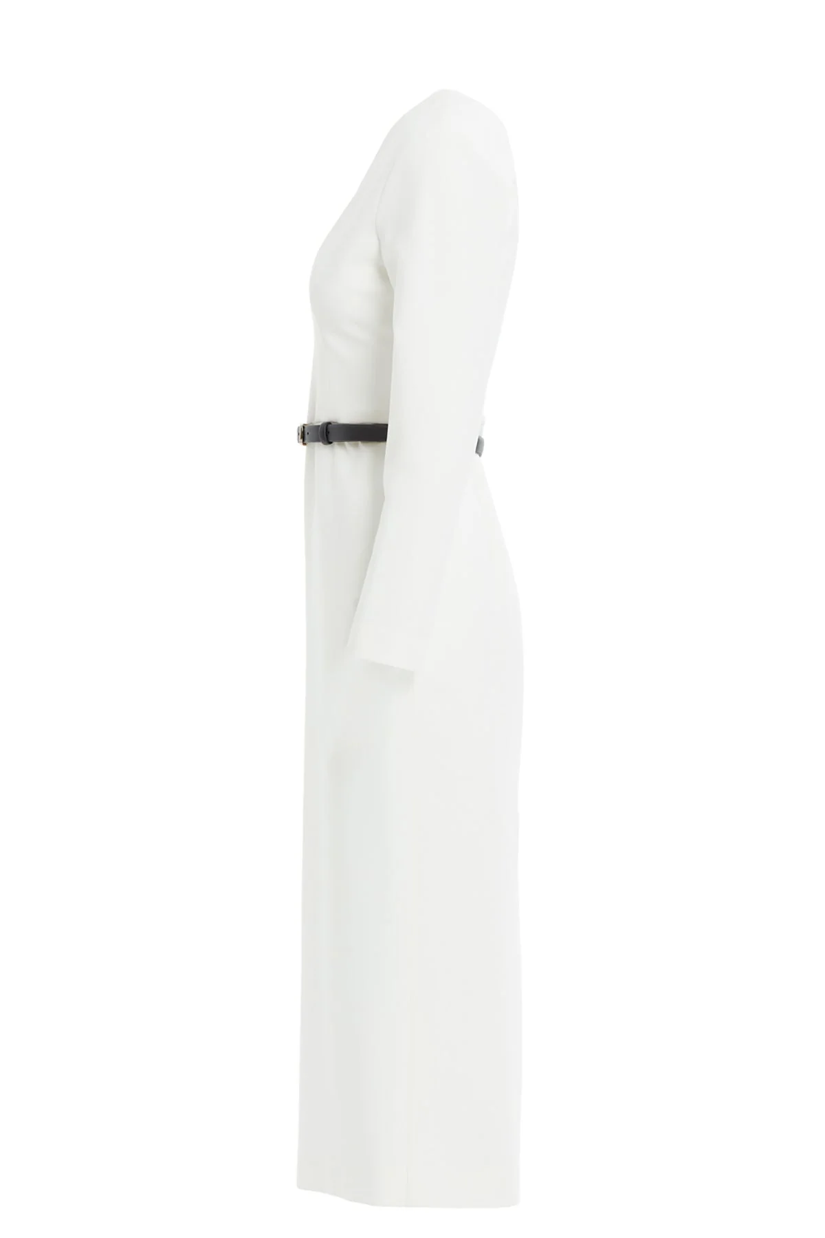 White Midi V-Neck Dress - Image 2