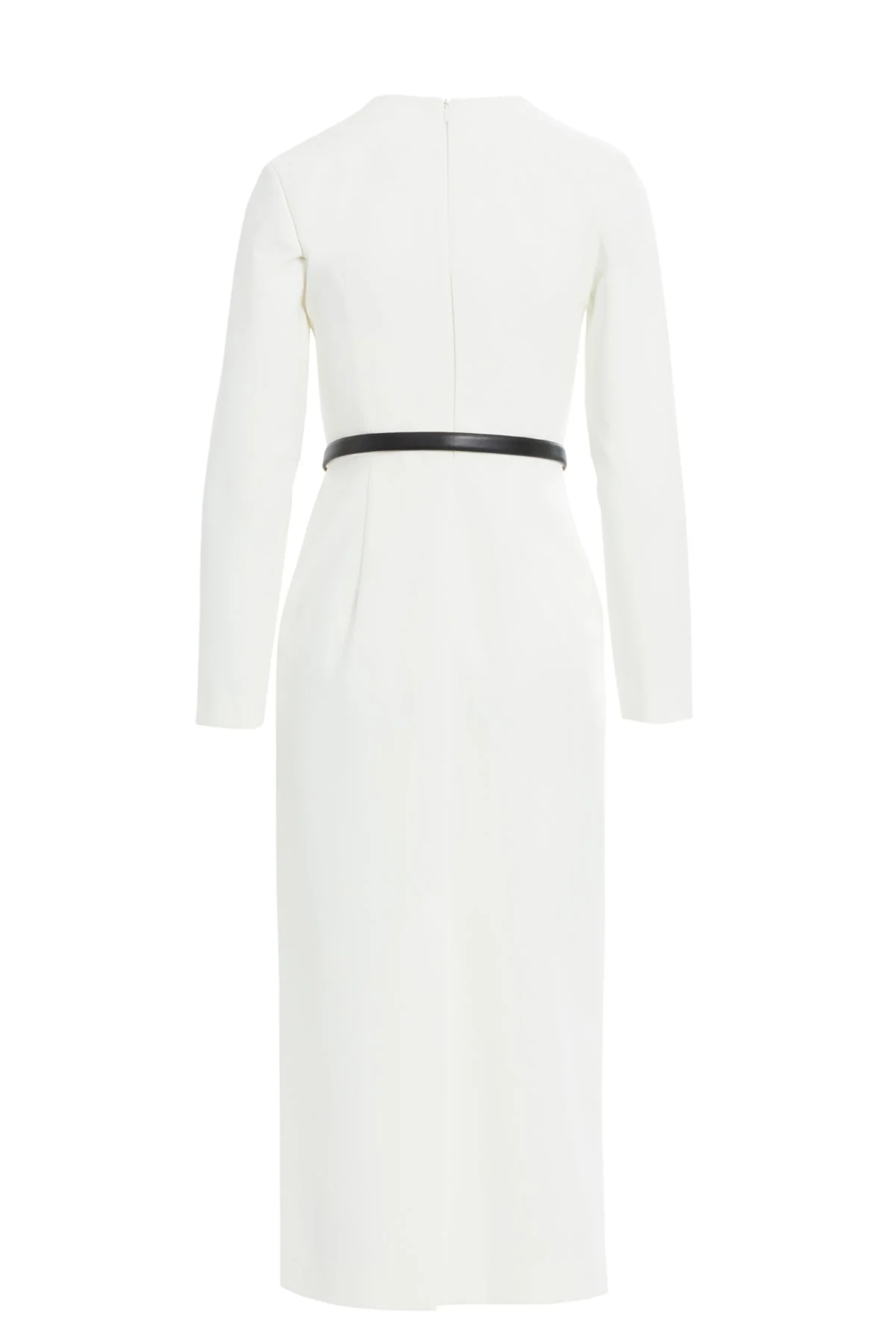 White Midi V-Neck Dress - Image 3