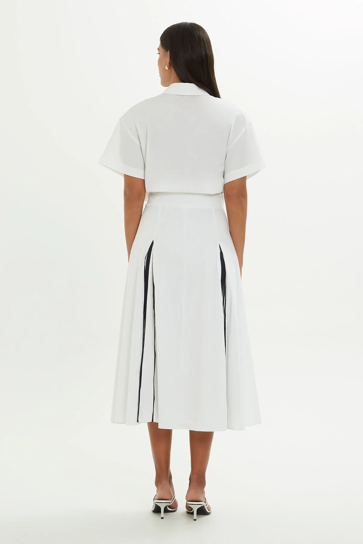 White Pleated Midi Skirt - Image 3