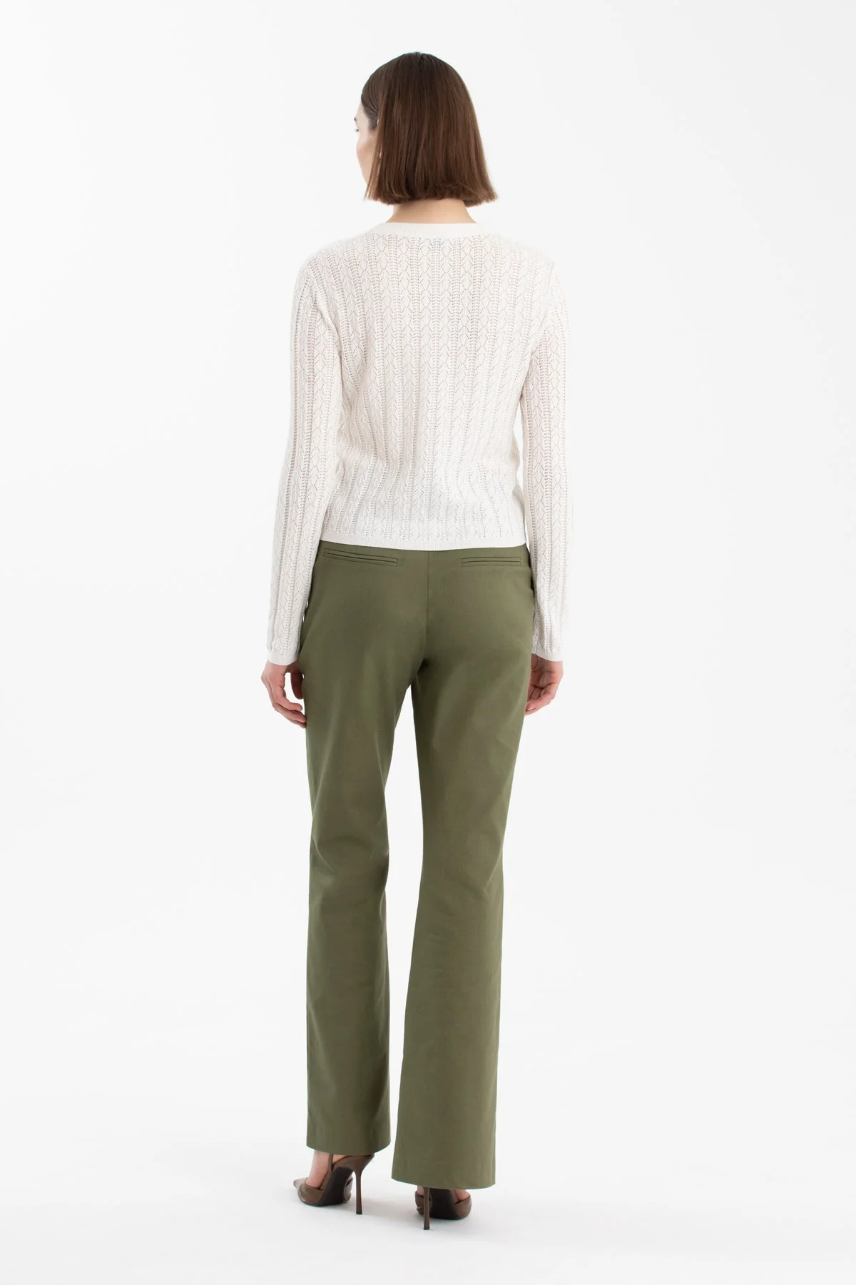 White Silk-Blend Buttoned Knit - Image 3