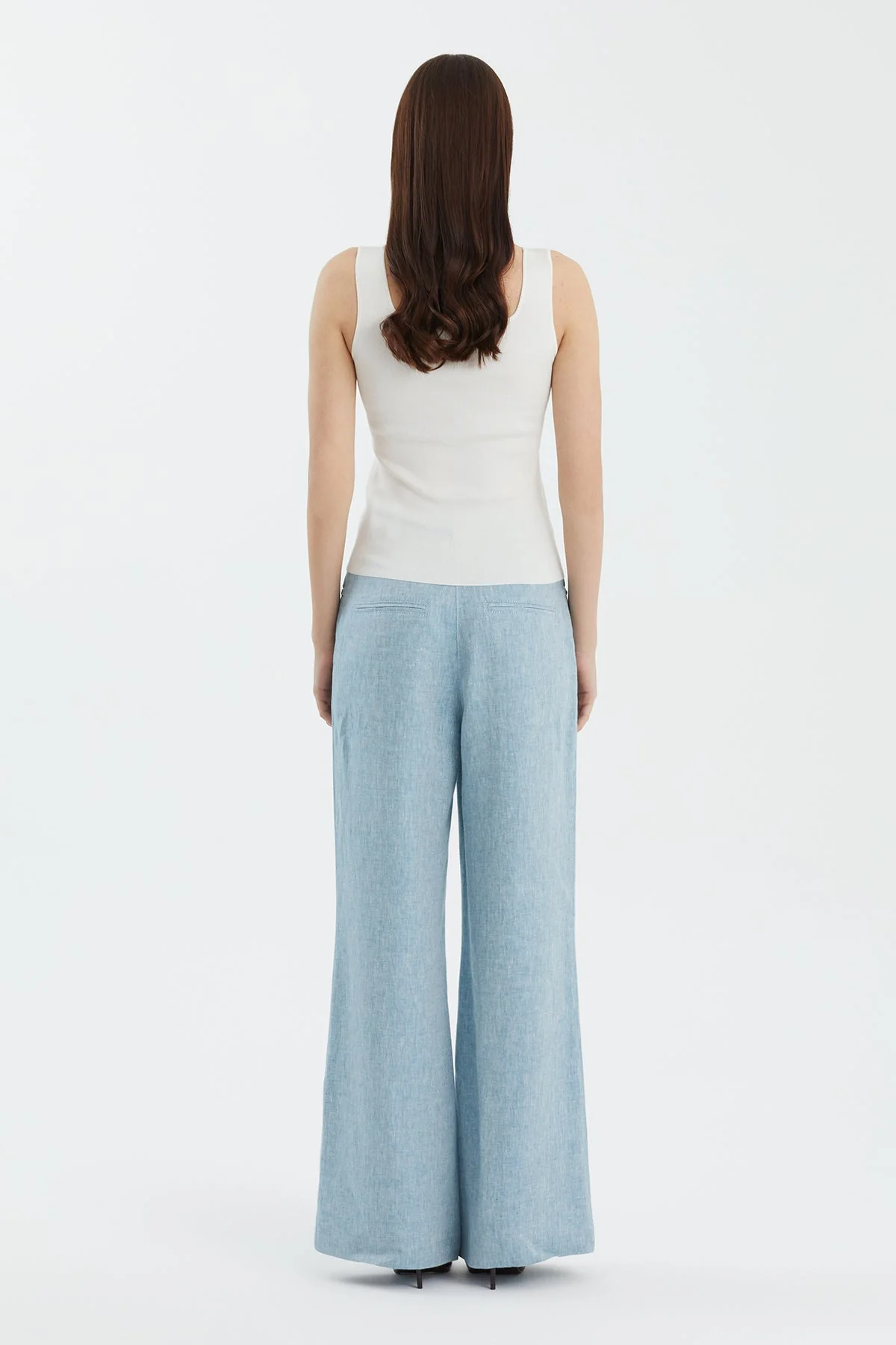 White Silk Blend Strap Knit - Image 3