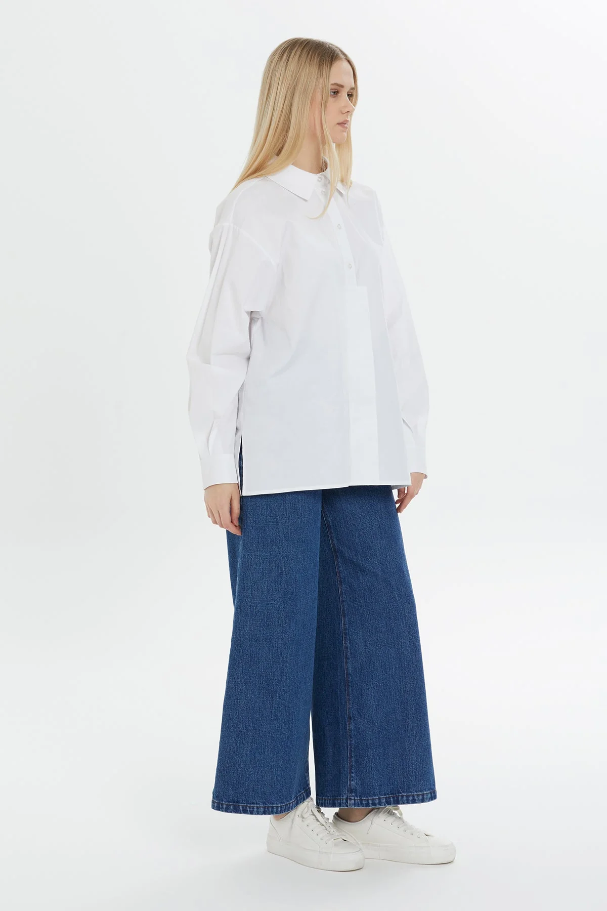 White Slit-Detail Cotton Shirt - Image 2