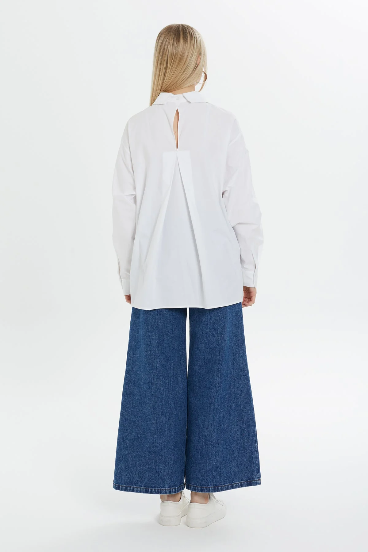 White Slit-Detail Cotton Shirt - Image 3