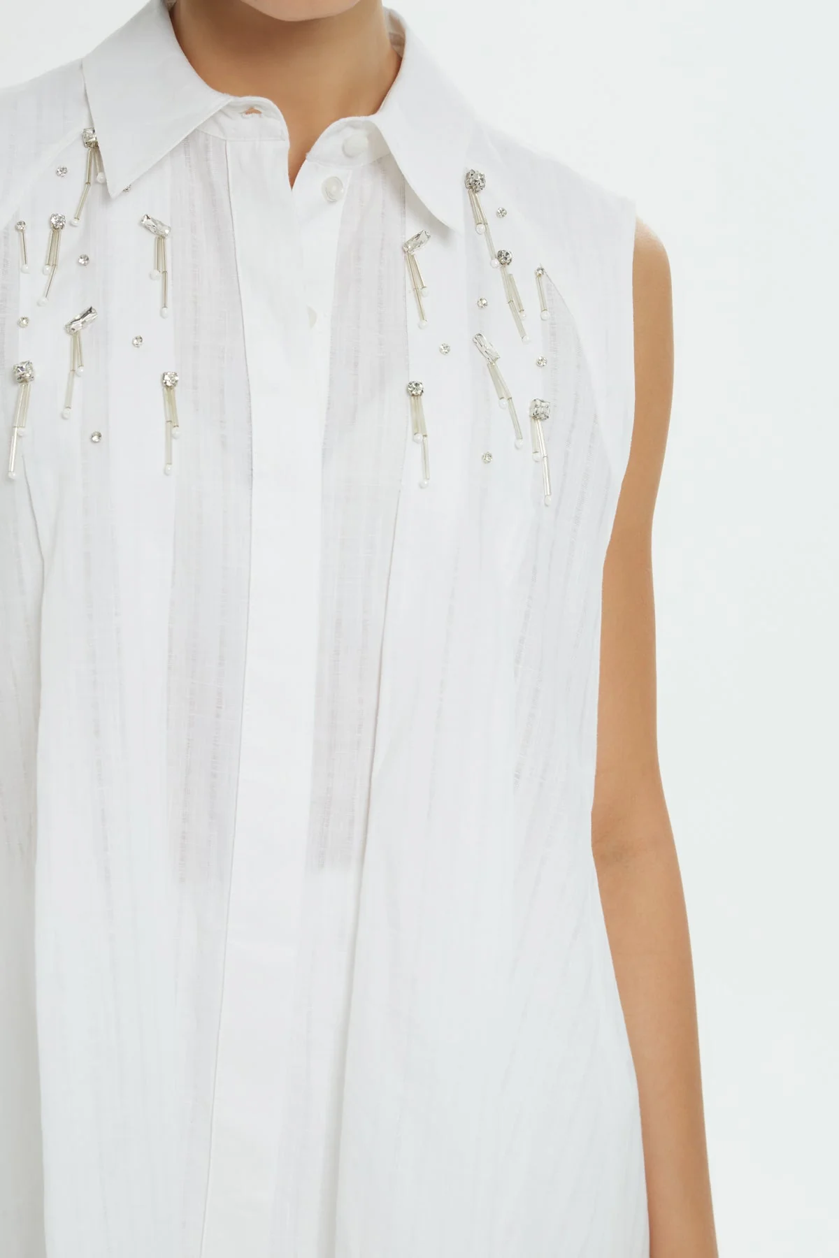 White Stone-Embellished Shirt - Image 2