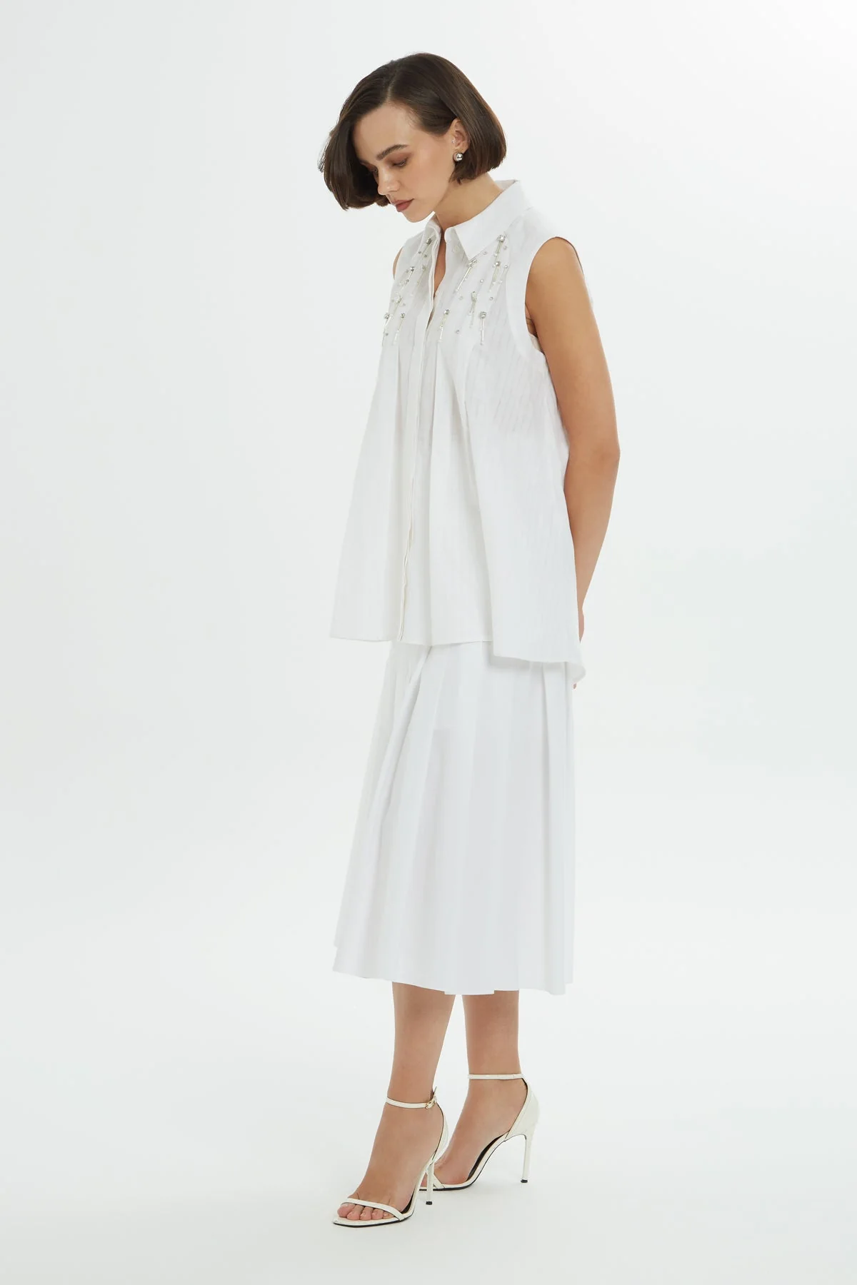 White Stone-Embellished Shirt - Image 4