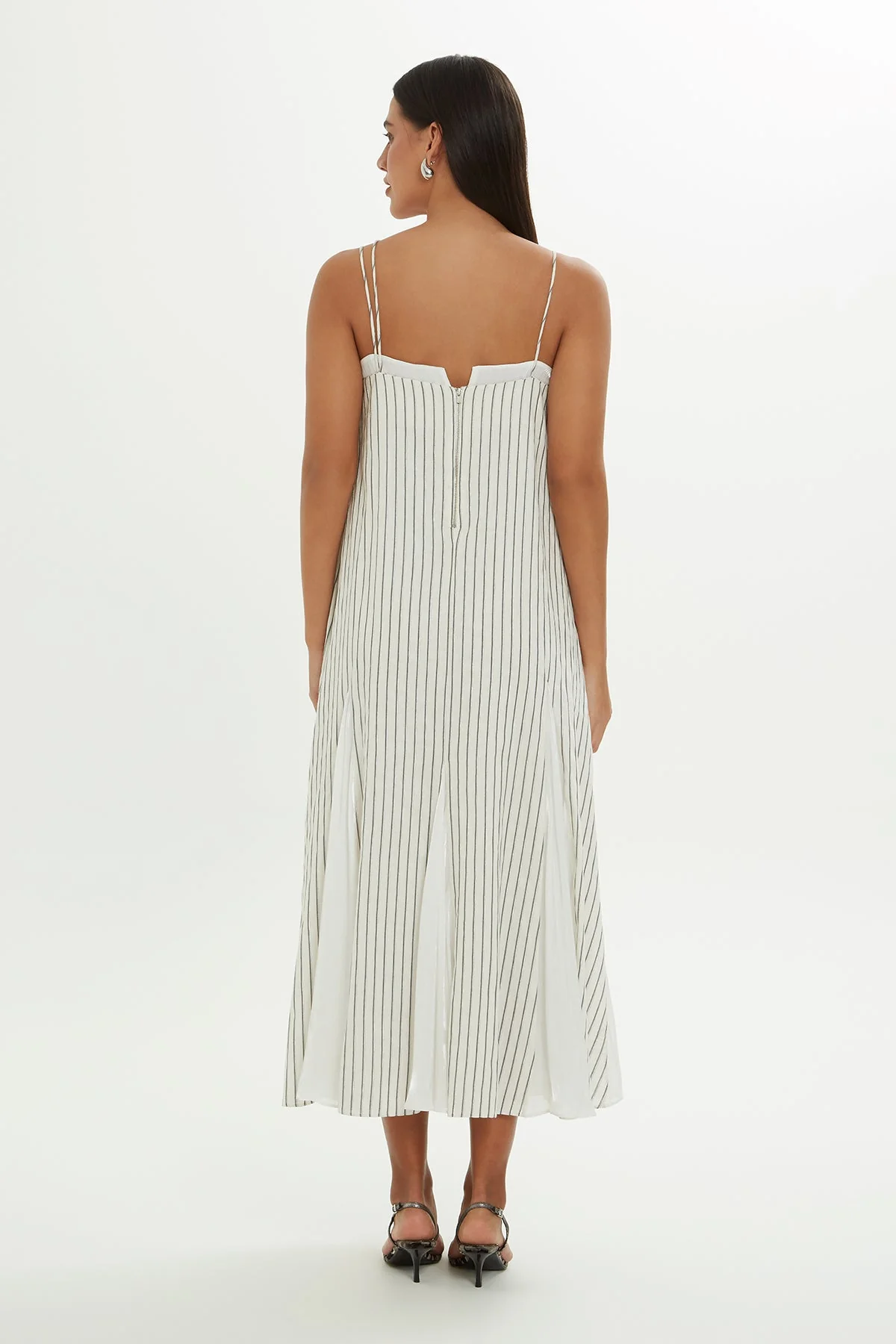 White Thin-Strap Midi Dress - Image 4