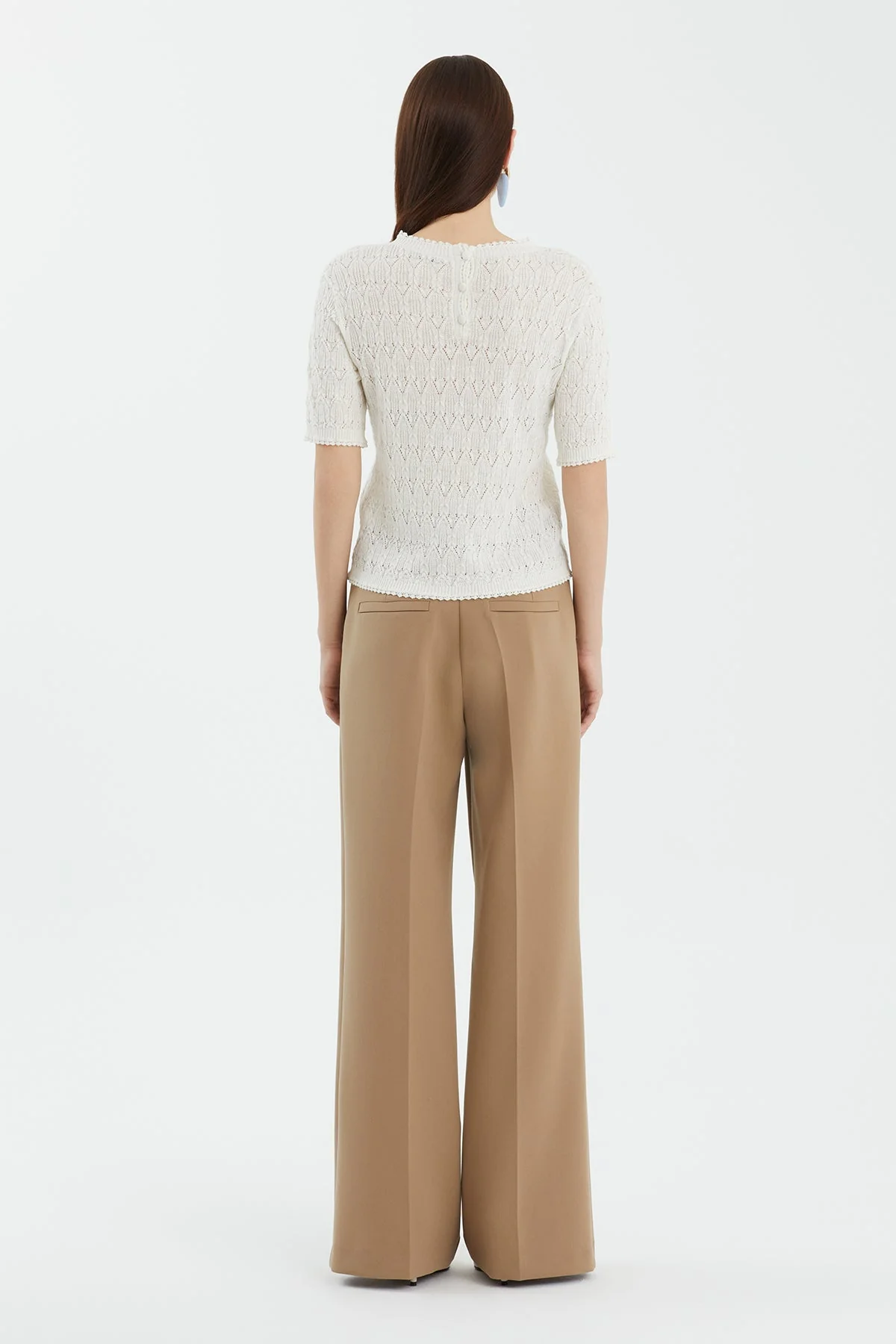 White Wool-Blend Crewneck Knit - Image 4