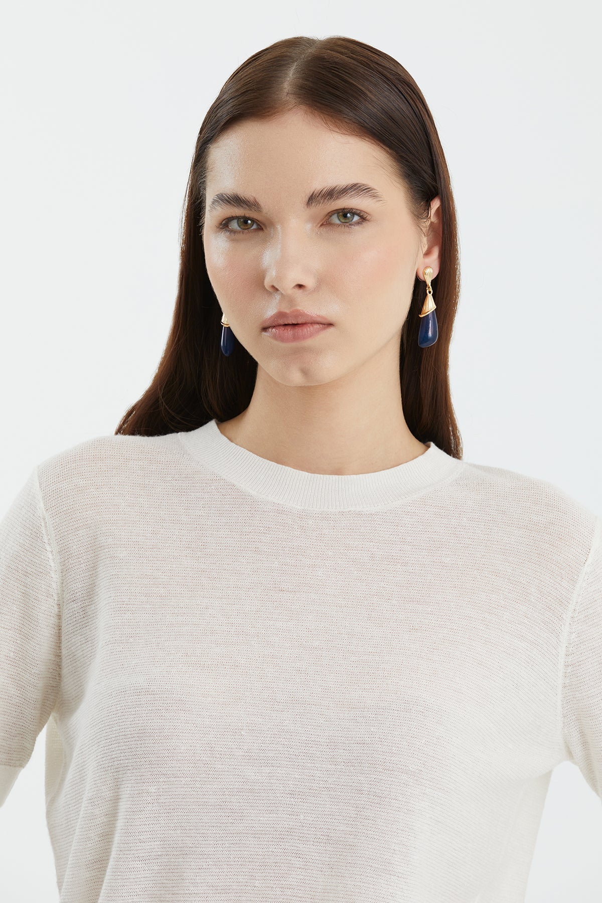 White Wool-Blend Crewneck Knit - Image 2