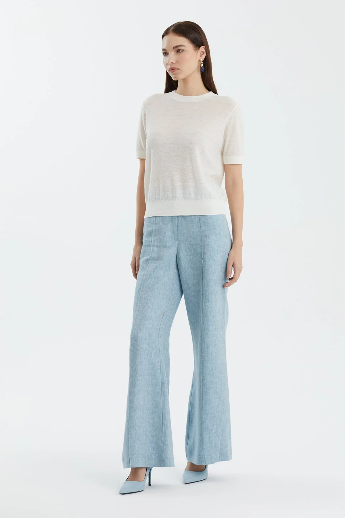 White Wool-Blend Crewneck Knit - Image 3