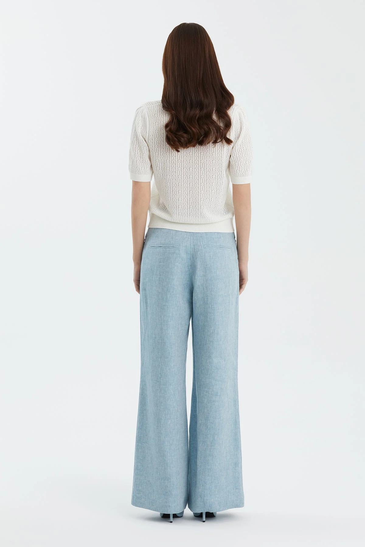 White Wool-Blend Polo Neck Knit - Image 3