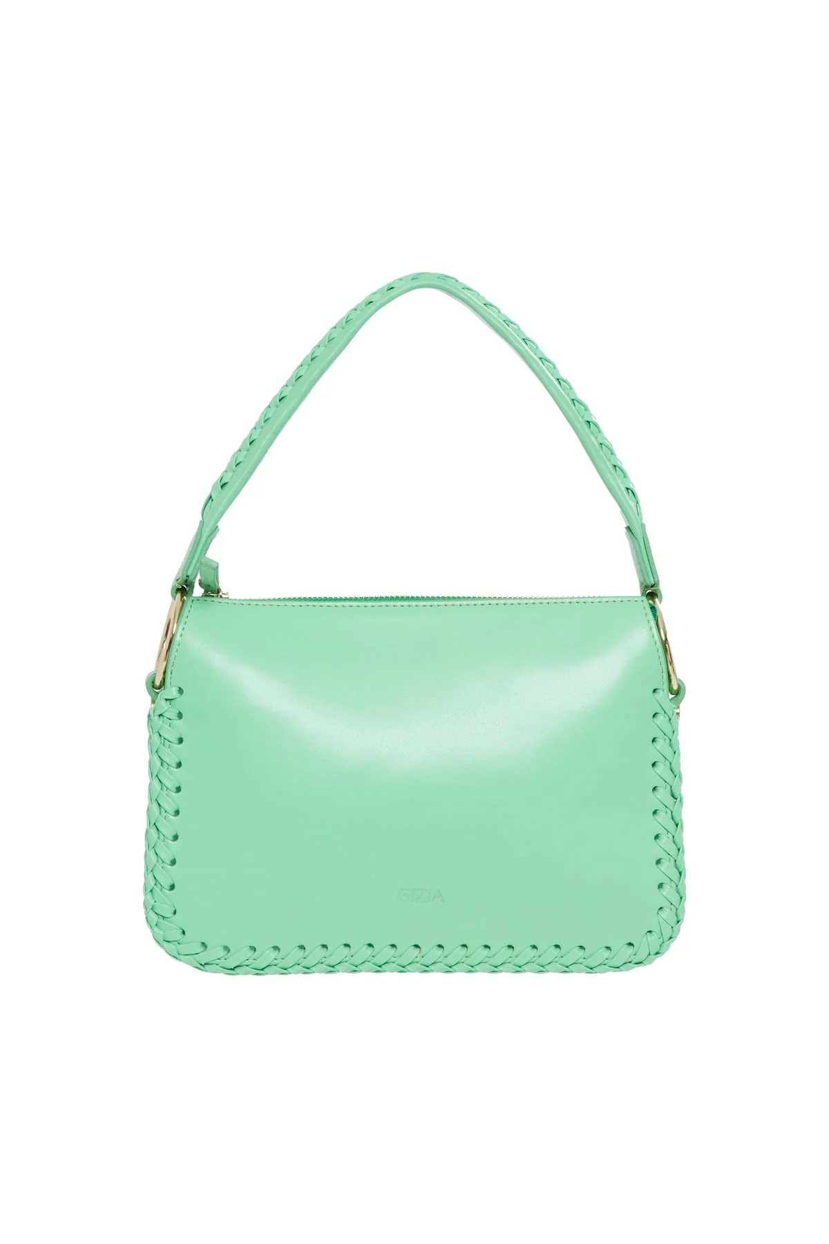 Woven Detail Leather Hbag