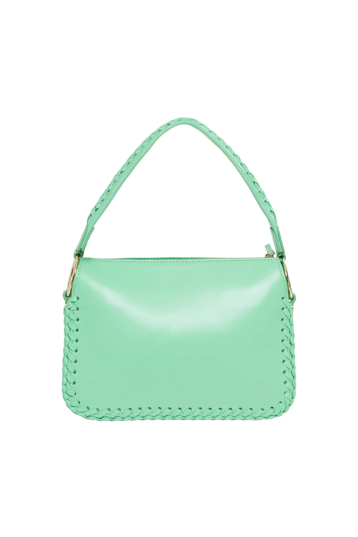 Woven Detail Leather Hbag - Image 2