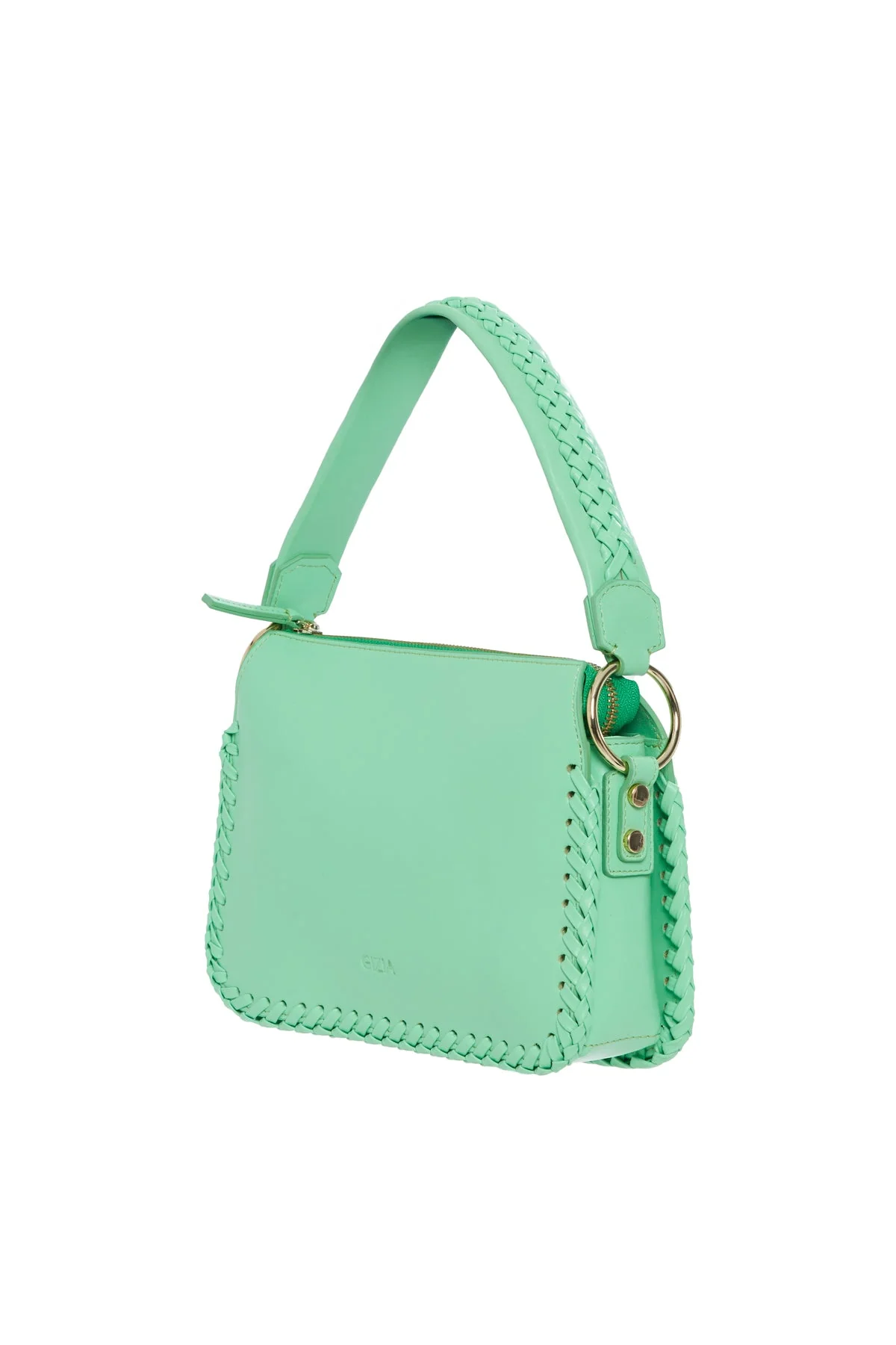 Woven Detail Leather Hbag - Image 3