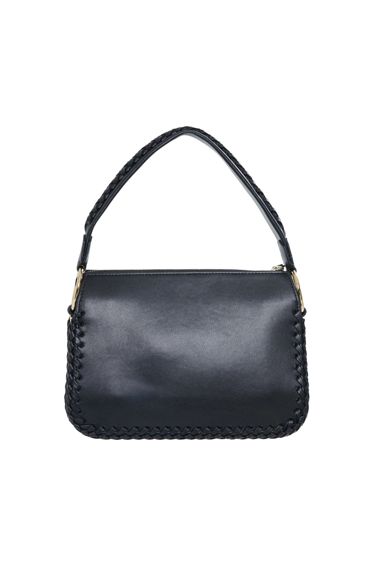 Woven Detail Leather Hbag - Image 4