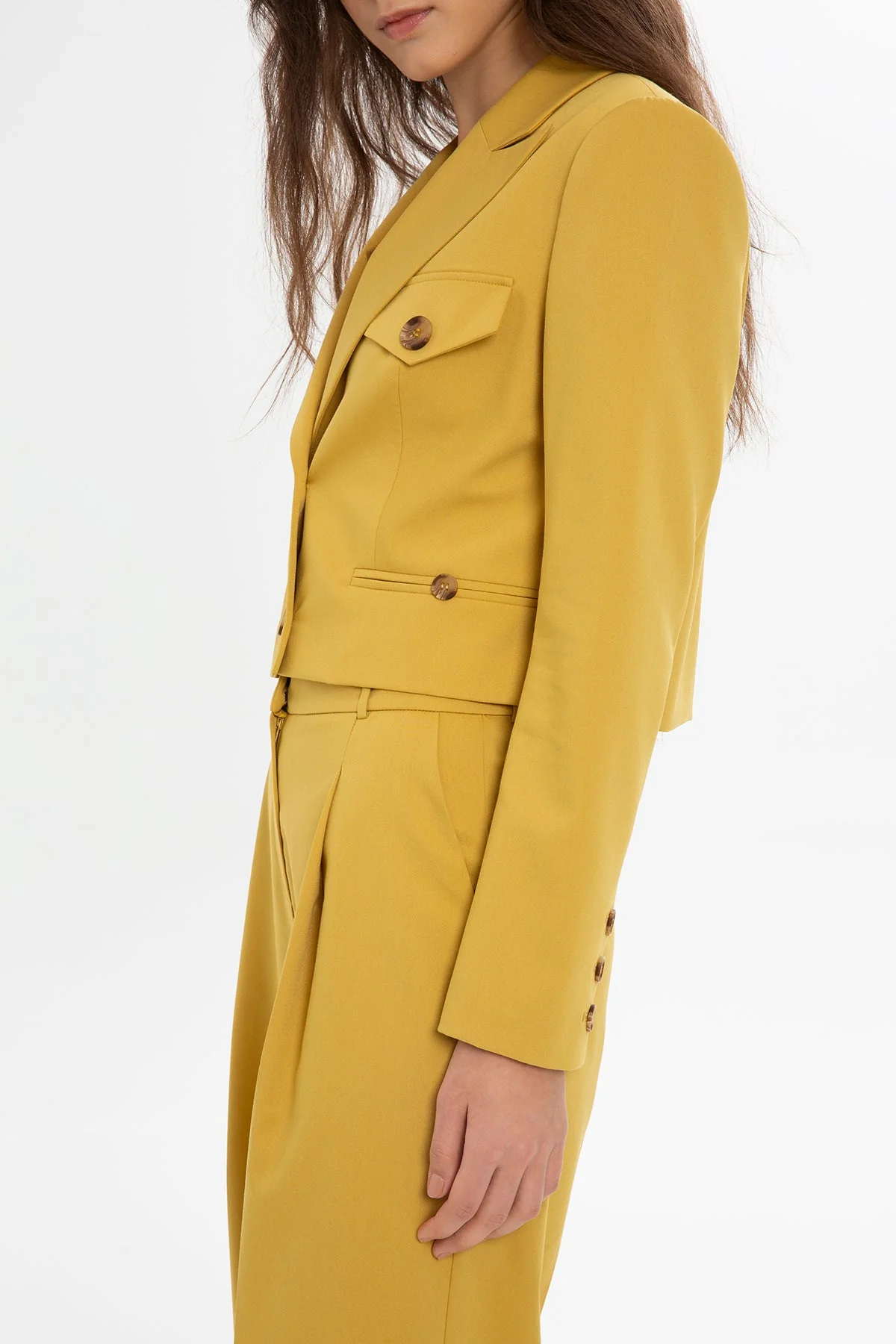 Yellow Suit with Cropped Jacket - Image 2
