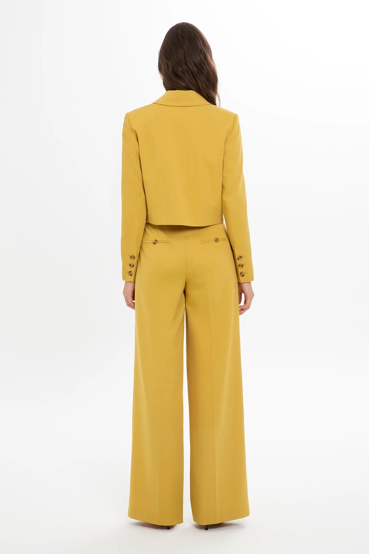 Yellow Suit with Cropped Jacket - Image 4