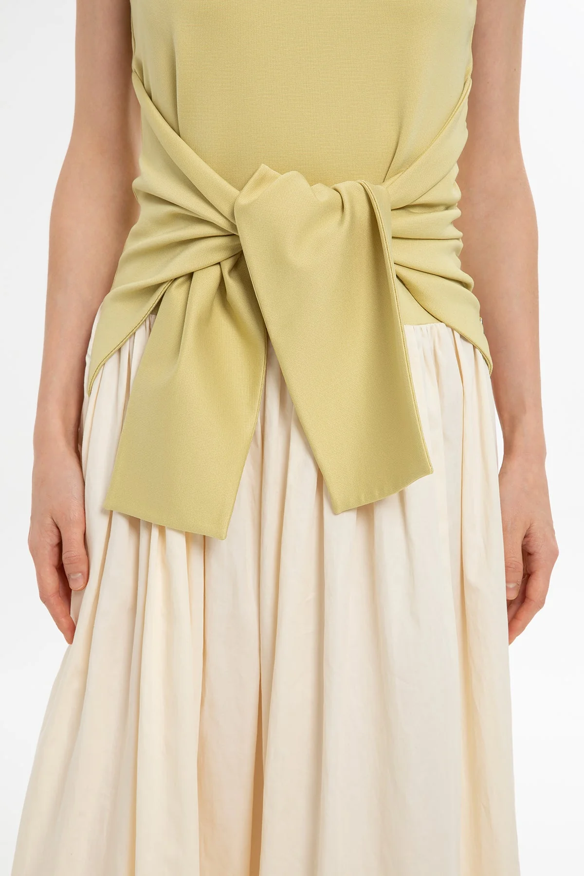 Yellow Thin-Strap Long Flared Dress - Image 2