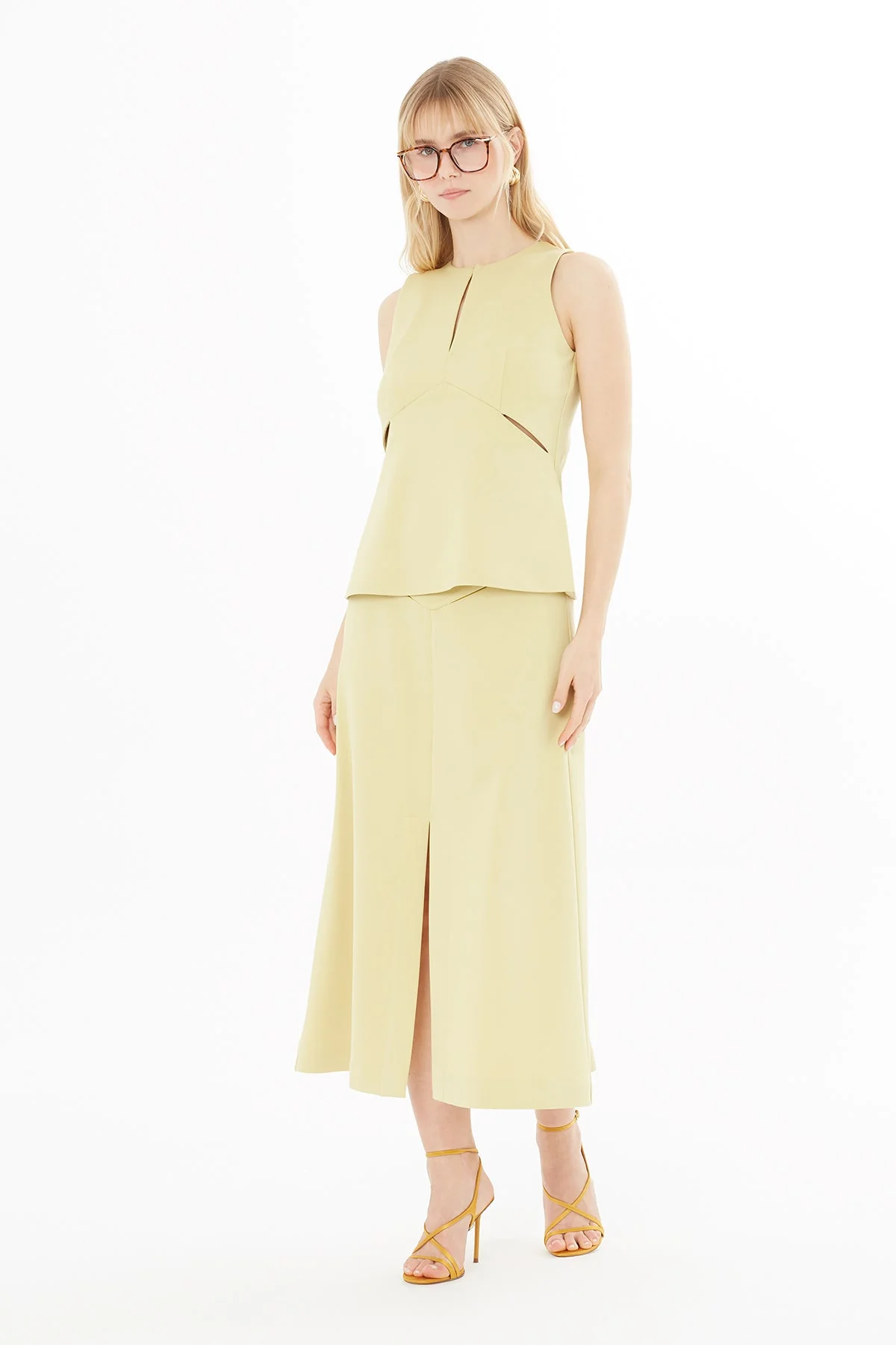 Yellow Window Detail Blouse - Image 3