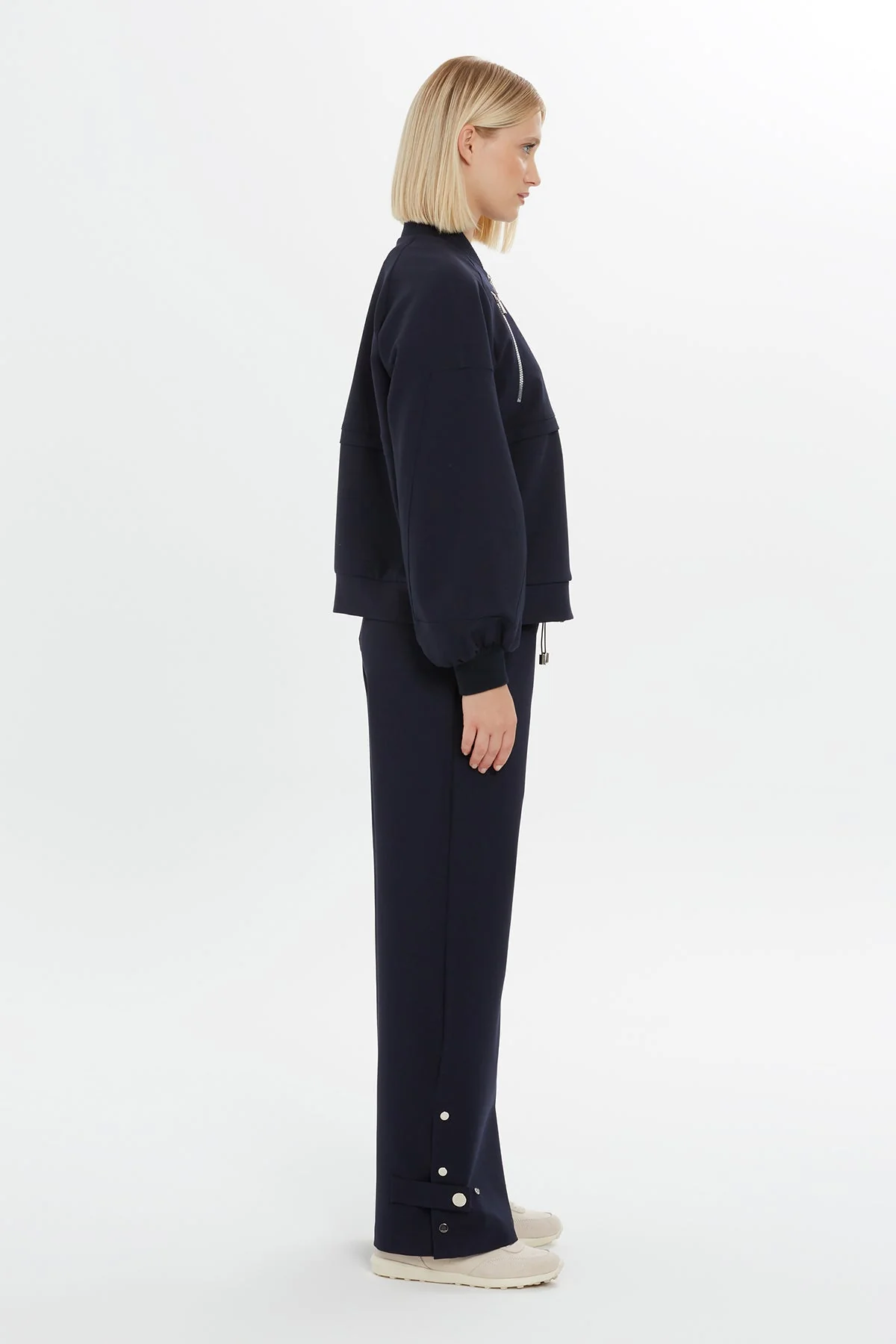 Zip-Detail Bomber Sweatshirt - Image 4