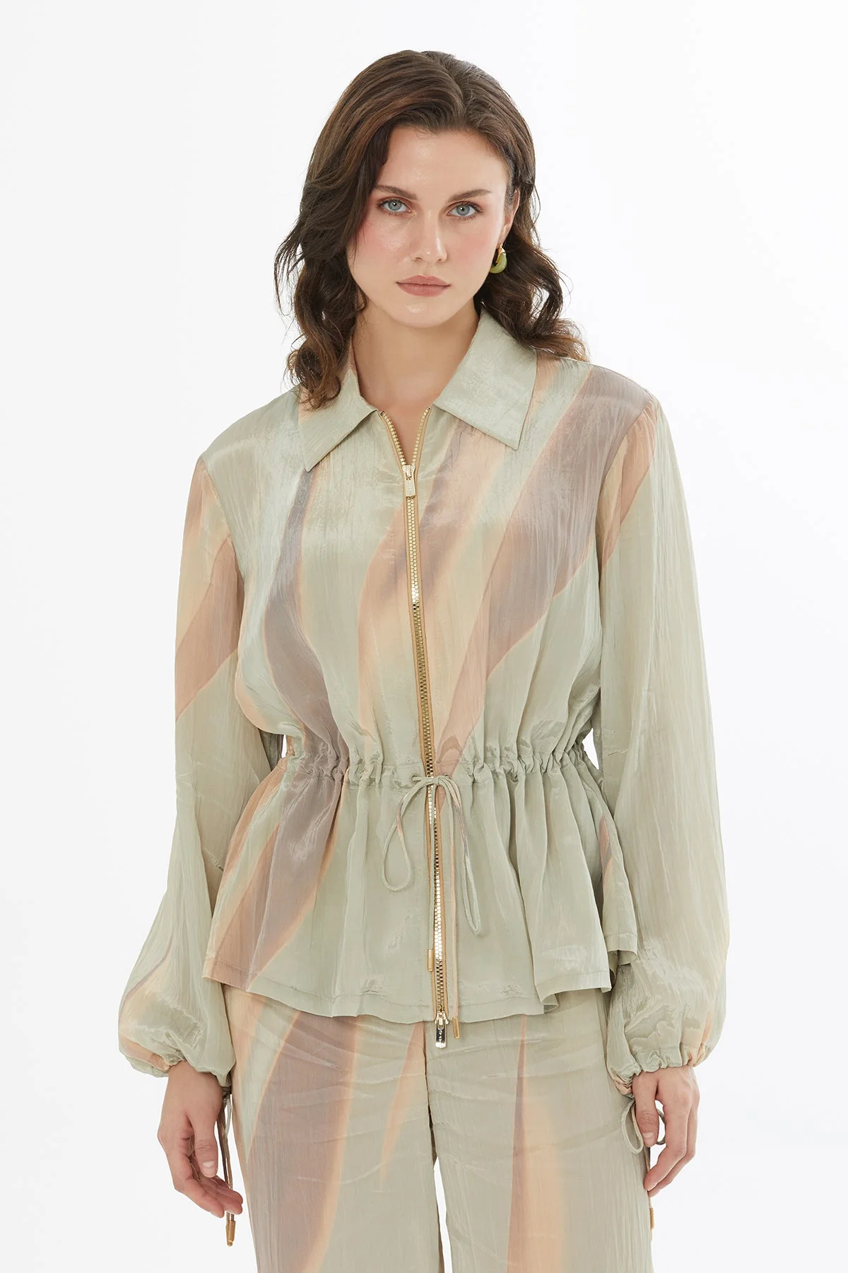 Zip Detail Tie Jacket - Image 2