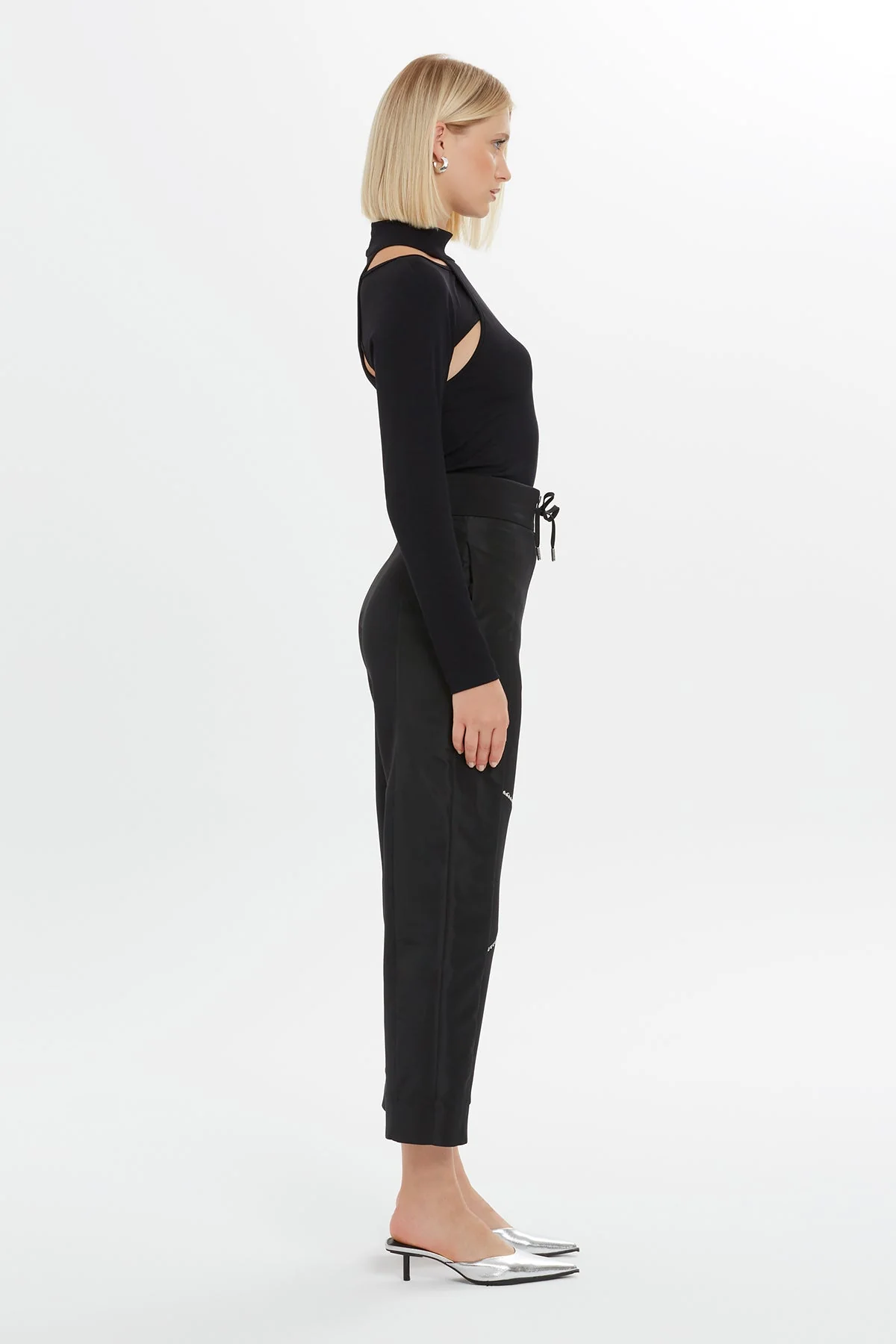 Zip-Front Embroide Straight-Leg  Sweatpants - Image 2
